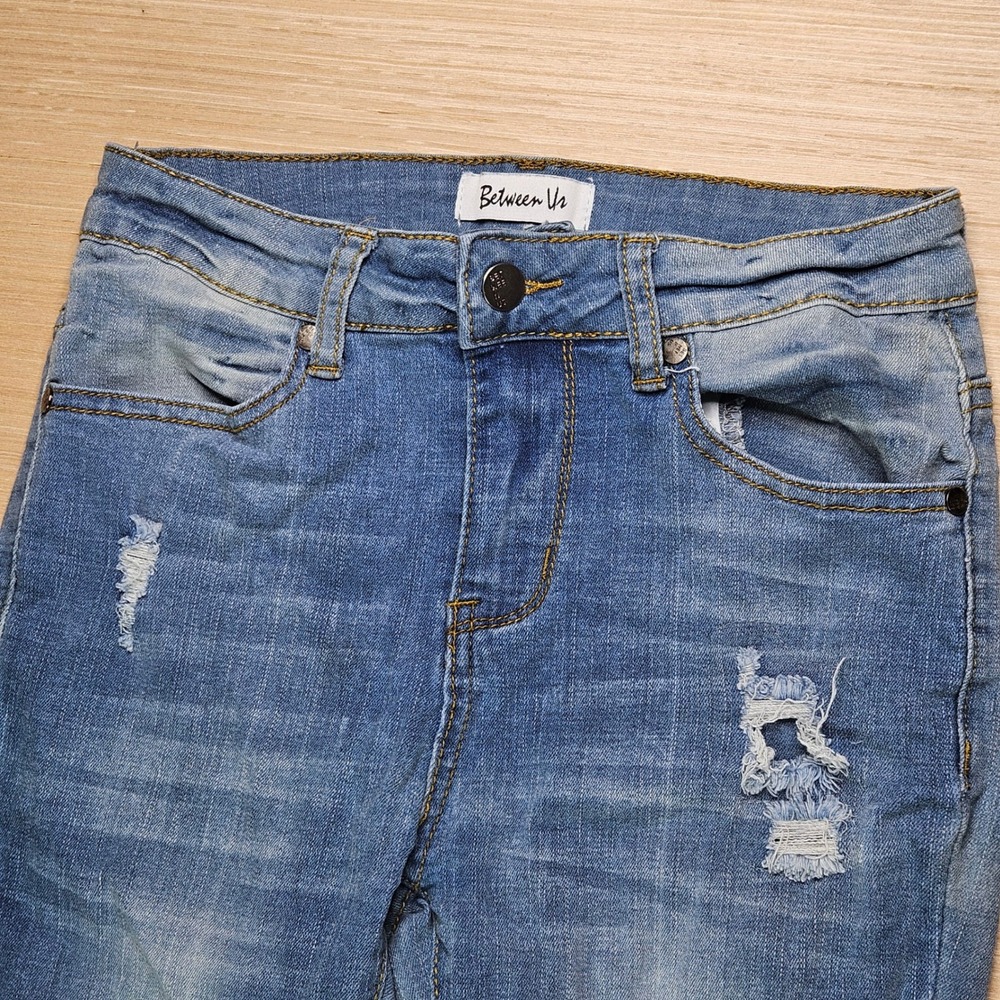 Between Us Skinny Jeans Women‎ 5 26x25 Blue Distressed Ripped Denim Stretch